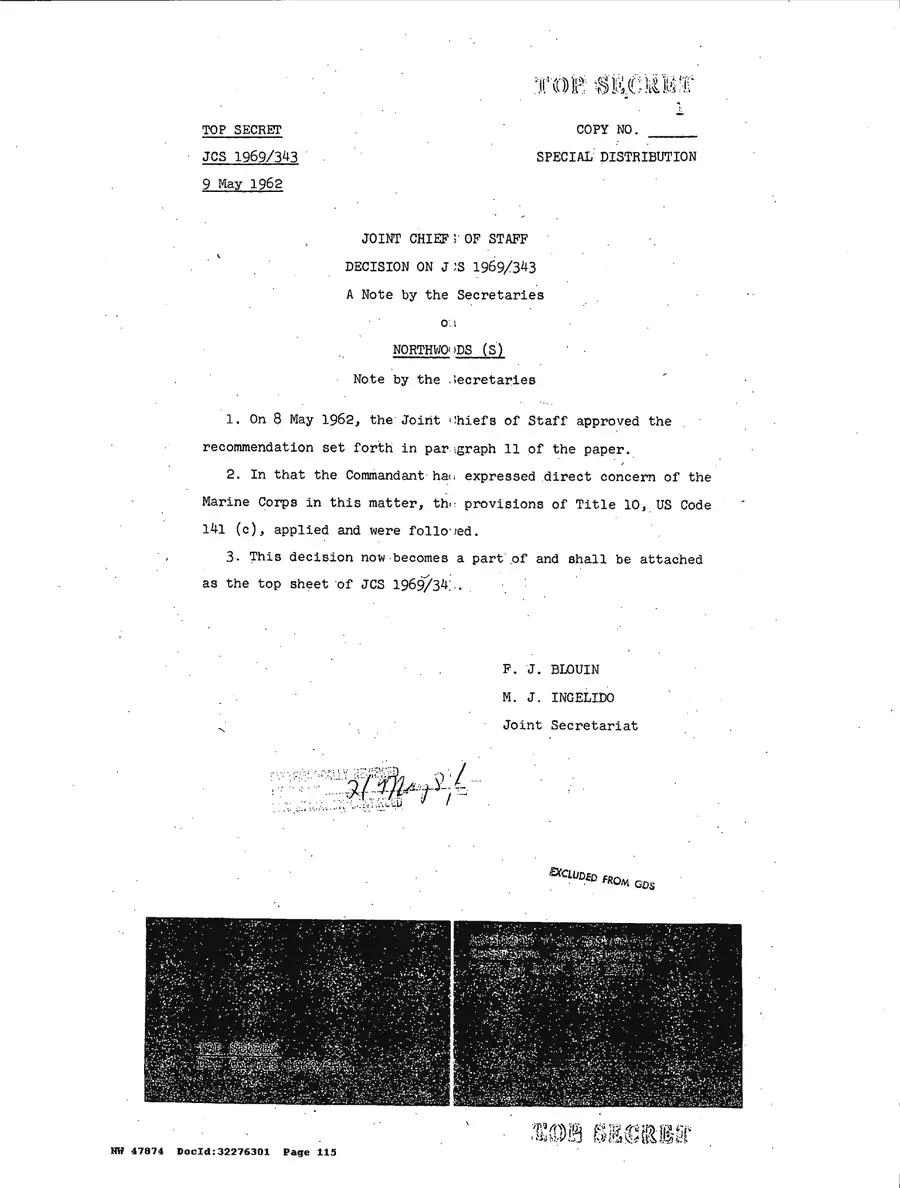 Justification for US Military Intervention in Cuba — source page 115, facsimile of the released scan