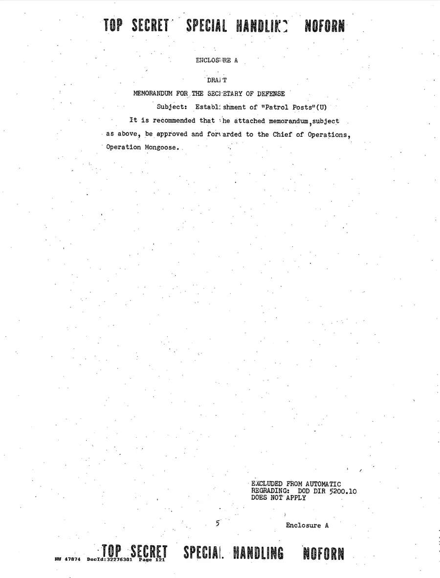Justification for US Military Intervention in Cuba — source page 121, facsimile of the released scan