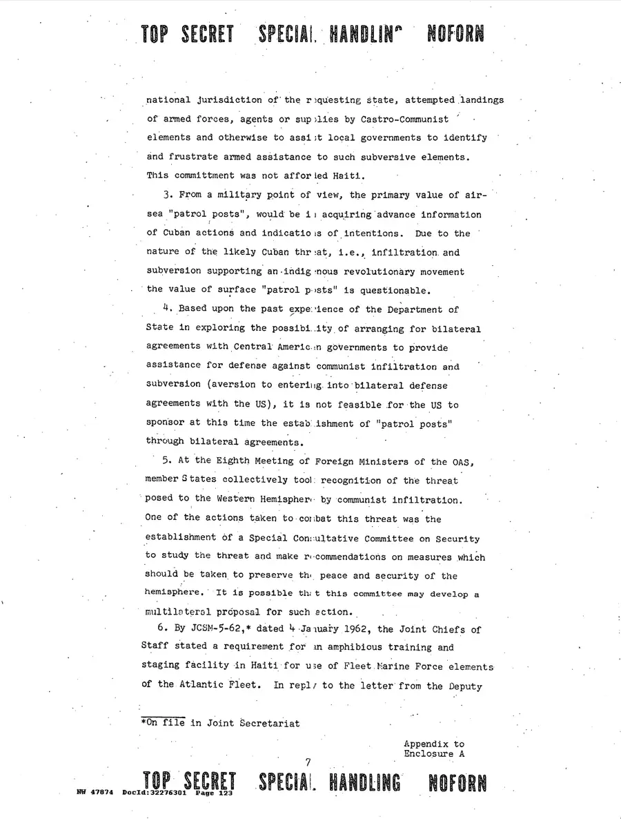 Justification for US Military Intervention in Cuba — source page 123, facsimile of the released scan