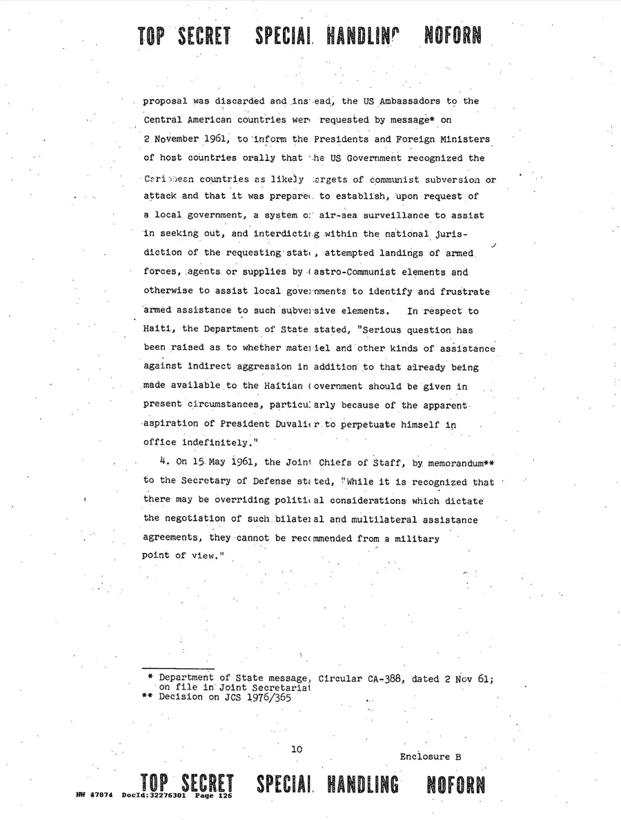 Justification for US Military Intervention in Cuba — source page 126, facsimile of the released scan