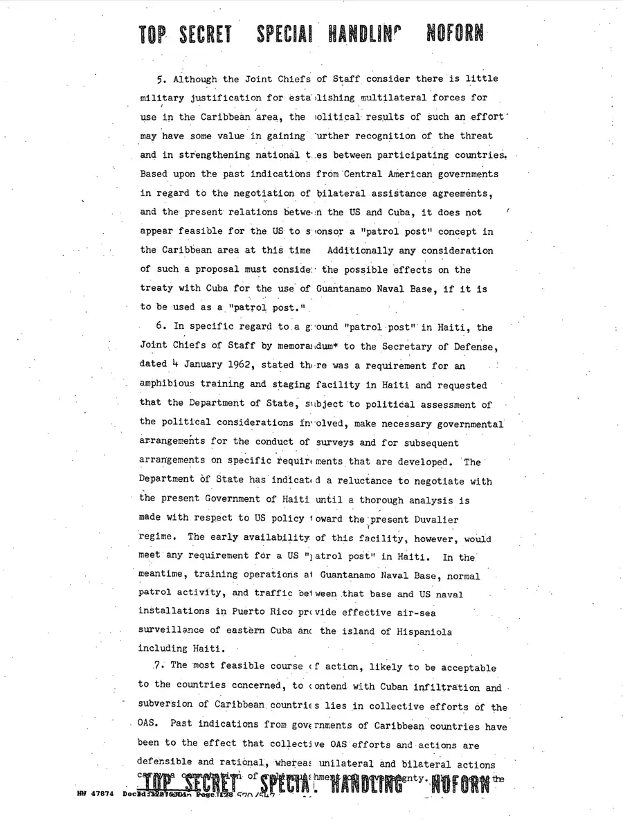 Justification for US Military Intervention in Cuba — source page 128, facsimile of the released scan