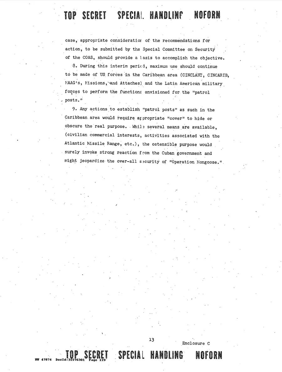 Justification for US Military Intervention in Cuba — source page 129, facsimile of the released scan