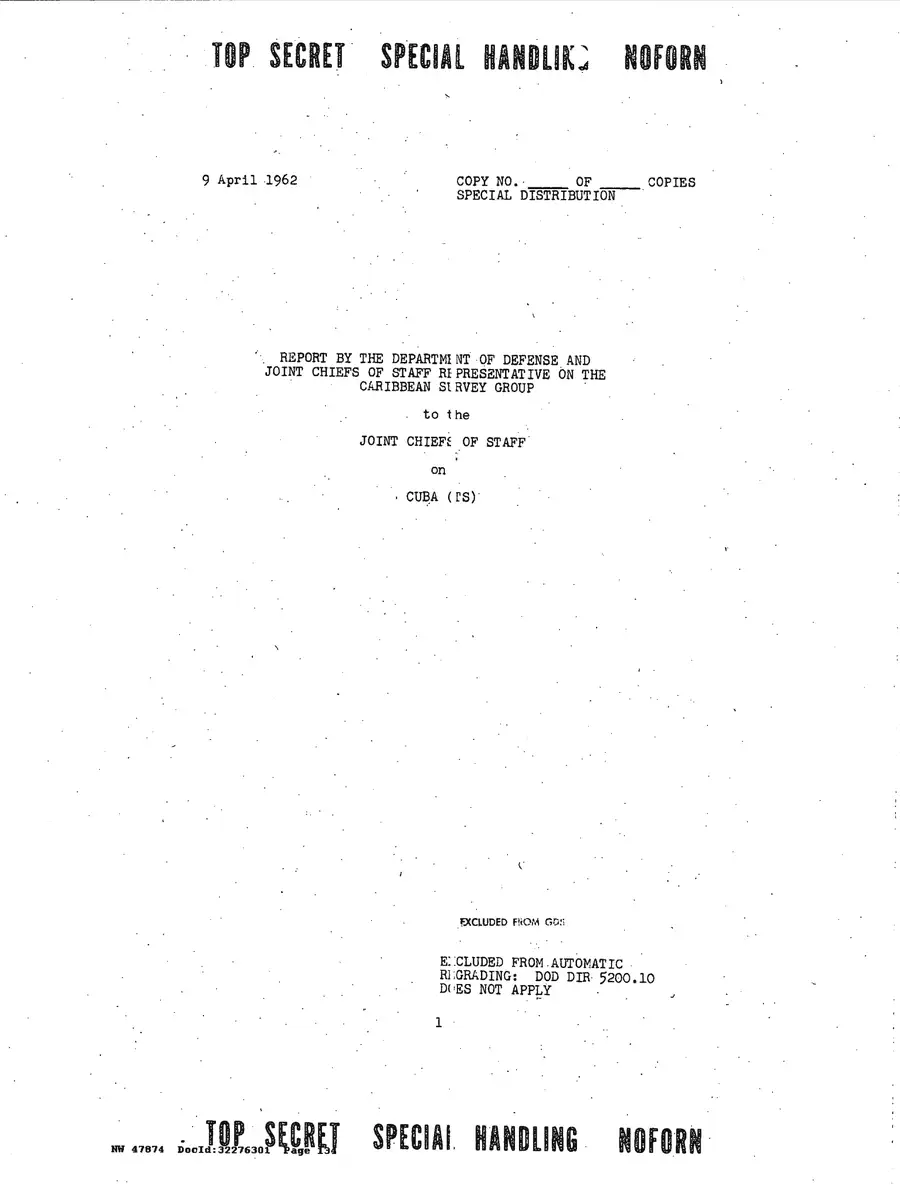 Justification for US Military Intervention in Cuba — source page 134, facsimile of the released scan