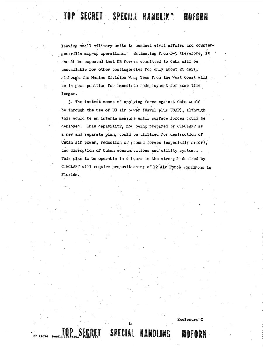 Justification for US Military Intervention in Cuba — source page 143, facsimile of the released scan