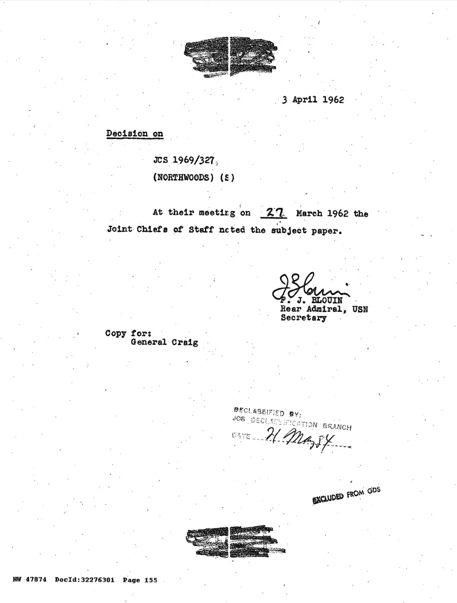 Justification for US Military Intervention in Cuba — source page 155, facsimile of the released scan