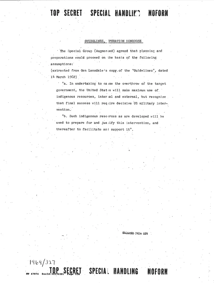 Justification for US Military Intervention in Cuba — source page 158, facsimile of the released scan