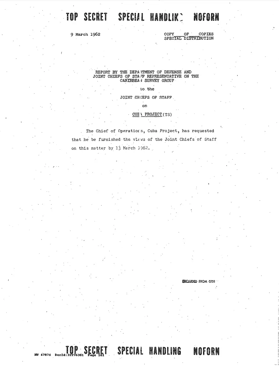 Justification for US Military Intervention in Cuba — source page 161, facsimile of the released scan