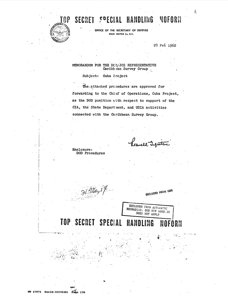 Justification for US Military Intervention in Cuba — source page 178, facsimile of the released scan