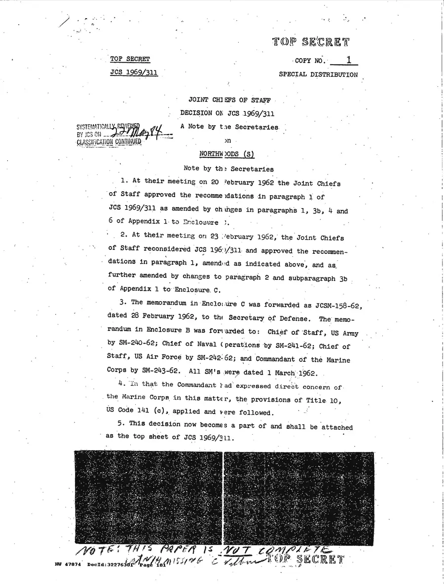 Justification for US Military Intervention in Cuba — source page 181, facsimile of the released scan