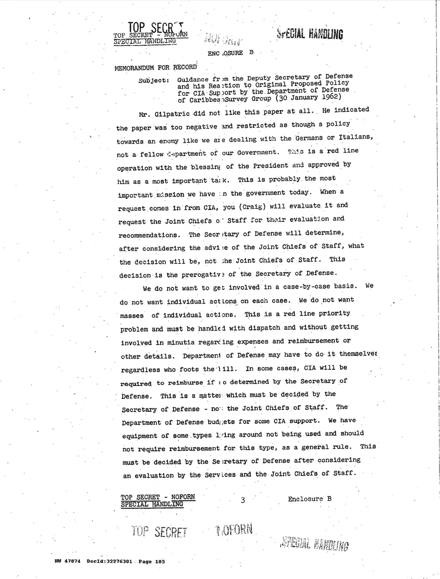 Justification for US Military Intervention in Cuba — source page 185, facsimile of the released scan