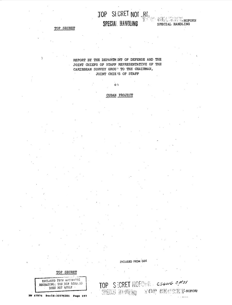 Justification for US Military Intervention in Cuba — source page 197, facsimile of the released scan