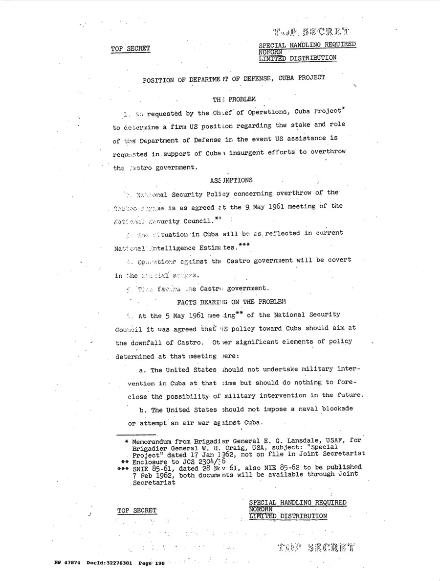 Justification for US Military Intervention in Cuba — source page 198, facsimile of the released scan
