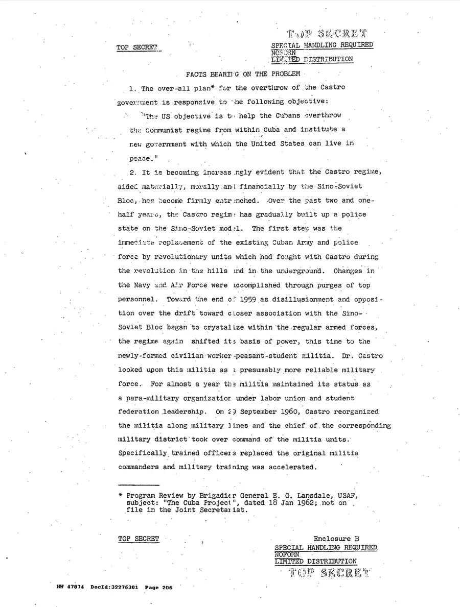 Justification for US Military Intervention in Cuba — source page 206, facsimile of the released scan