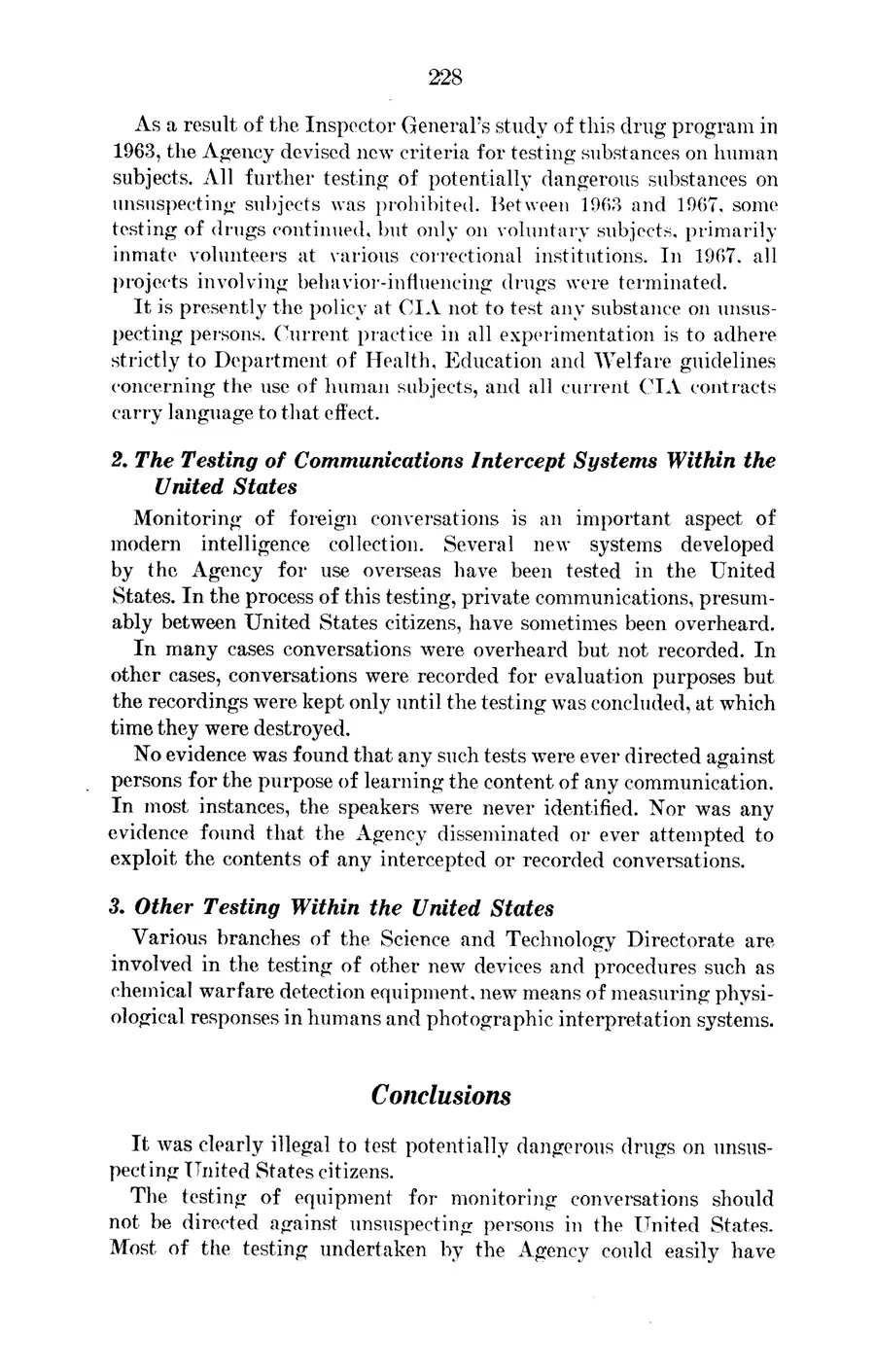 Domestic Activities of the Directorate of Science and Technology — source page 4, facsimile of the released scan